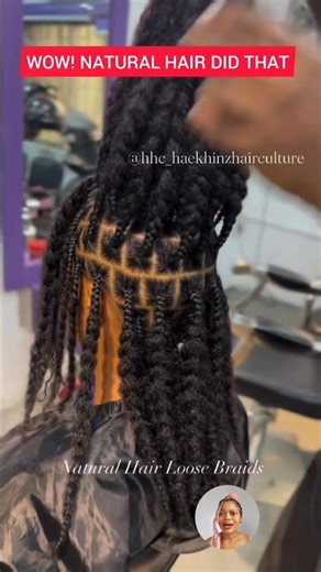 Fluffy loose braids on Natural Hair - No Braid extensions!