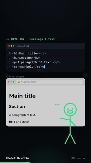 HTML Headings & Text (h1-h6, p)