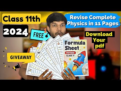 class 11 physics formula sheet 2023 - 2024 | Download pdf Now | ALL formulas in 10 pages only #43