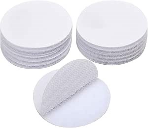 BRAVESHINE Adhesive Stickers- Removable Heavy-Weight Round Sticky Tapes Wall Mounting Tapes White Hook and Loop Tape for Home or Office Use -12 Sets,2 Inch