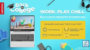 278K views · 186 reactions | Going back to college never sounded this good! Get 3 year warranty, 1 TB External HDD, 1 yr ADP & PremiumCare and much more with a Lenovo laptop. | Lenovo India | Facebook