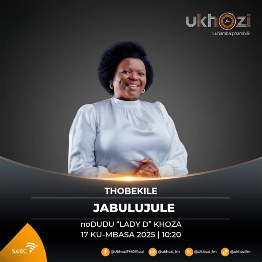 13K views · 417 reactions | Catch Thobekile live on Ukhozi FM with Dudu “Lady D” Khoza on Jabulujule, TODAY — 17 April 2025 at 10:20am. Let’s talk music, faith, and the journey of new beginnings! #MihleImisebenzi #ThobekileOnUkhozi #Jabulujule #UkhoziFM | Thobekile | Facebook