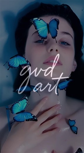 Captivating Blue Butterfly Girl Art