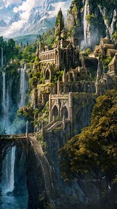 Sentient Labs on Instagram: "The Elf Maiden's Retreat Feel free to support us on Ko-fi: Link in Bio ---- Generative Image Created in Midjourney and StableDiffusion Animated with Adobe After Effects --> Join our Behind The Scenes channel community on our profile for our behind the scenes. #lordoftherings #beautifulplace #lotr #beautifulview #rivendell #fantasy #fantasyart #fantasyworld #highfantasy #serene #nature #naturescenery #animation #3drender #breathtaking #mountains #waterfalls #landscape