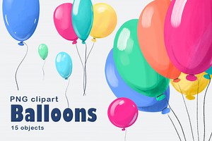 Balloons. Png clipart, a Graphic by Aksol
