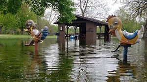 Flooding overwhelms parts of downtown Three Rivers underwater