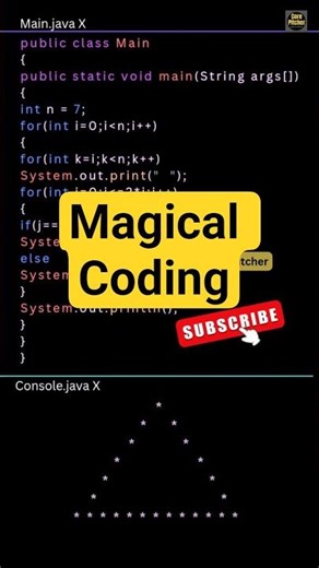 Triangle Pattern Program in Java #shortsfeed #shorts #corepitcher #trend #viral