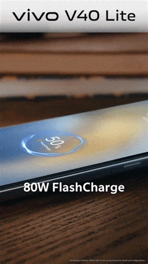 82M views · 49K reactions | Power up in no time with the vivo V40 Lite’s 80W Fast Charge⚡️! Get hours of usage with just a few minutes of charging, keeping you connected and unstoppable all day long. #vivoV40Lite #vivo4yearwarrantyBattery | vivo | Facebook