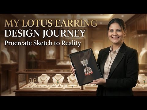 Digital Jewelry Illustration: Realistic Lotus Earring Tutorial (Procreate)