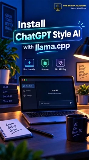 Install ChatGPT-style AI locally with llama.cpp 🚀 #llamacpp #LocalAI
