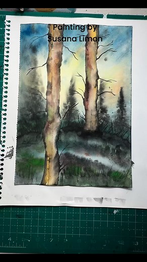 Watercolor painting #watercolor #landscape #artvideos # #watercolour #handmade #art #drawing #painting #activities #art | Susana P Limon