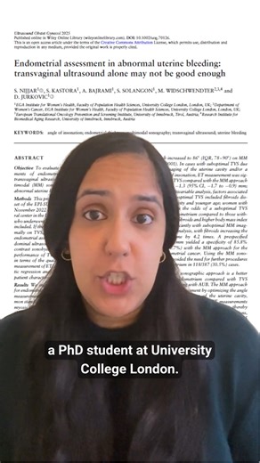 4.7K views · 38 reactions | Dr Simrit Nijjar introduces their new #UOGJournal prospective study evaluating the proportion of optimal assessments of endometrial thickness achieved by transvaginal ultrasound compared with multimodal sonographic approach in women with abnormal uterine bleeding. Read the #openaccess article online now: https://bit.ly/4o21kk9 | International Society of Ultrasound in Obstetrics and Gynecology (ISUOG) | Facebook