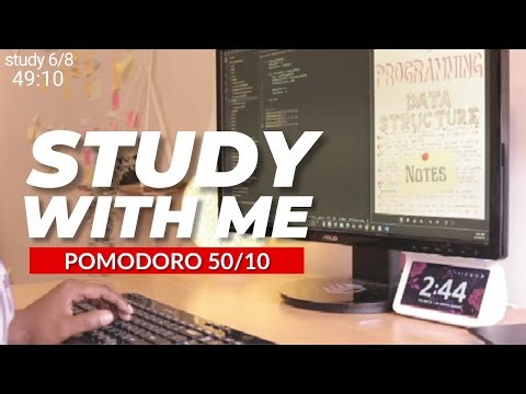 LIVE 2-Hour Study With Me 💻| Pomodoro 50/10 Timer | Rain Sounds | CS Student