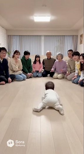 41만 조회, 누구에게 갈까요? 평소 잘해준 사람에게 가겠죠? | Who Will the Baby Go To? #sora2 #ai #baby #family #emotion