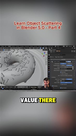 Learn Object Scattering in Blender 5.0 #fy #learnontiktok #editing #creativetok #photography