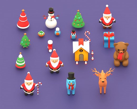 3D Printable Christmas Model Pack: Santa, Snowman, Ornaments (STL Digital Download, Blender Files) - Etsy
