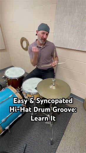 Easy & Syncopated Hi-Hat Drum Groove: Learn It #drums #drumlessons #drumgroove #drumlife #hihats