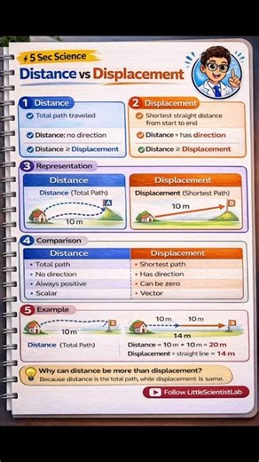 Distance vs Displacement | Physics Concepts