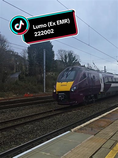 Lumo (Ex EMR) 222002 passing through Lancaster Station sounding AMAZING working 5S01 Preston to Polmadie Car M.D Recorded on 10/02/2026 #fyp #trainspotting #foryou #foryoupage #trainspotting_tiktok