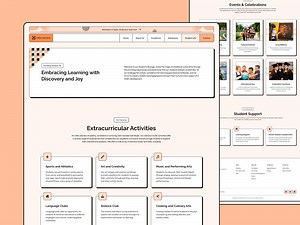 Student Life Page Design of School Portfolio Website