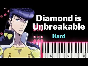 HARD Piano Tutorial | Josuke’s theme - Diamond is Unbreakable