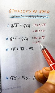 Surds Simplification Tricks | Basic Mathematics #SimplificationOfSurds #Surds #Maths #Mathematics #Algebra #MathsBasics #LearnMaths #MathTutorial #SchoolMaths #ExamPreparation #EasyMaths #OnlineLearning #fblifestyle #unstoapablestudy #unstoapablestudy0111 #mathtricks #MathTricksTutorial | Unstoapablestudy0111