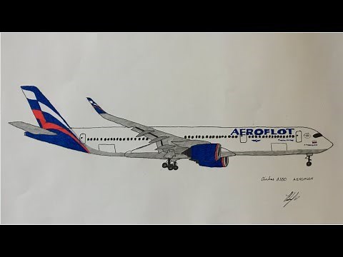 Drawing an Aeroflot Airbus A350