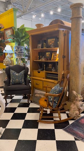 A gracefully styled armoire filled with timeless treasures ✨ From classic black books to charming pastoral paintings and polished brass accents, each piece adds character and warmth to your home. This curated mix creates a look that feels collected, elegant, and wonderfully nostalgic. Visit the shop to explore these pieces and more—perfect for elevating your holiday home styling. 📚🕯️ #ShopInterior #ArmoireStyling #CollectedHome #ClassicDecor #GrandmillennialStyle #TimelessDesign #VintageInspir