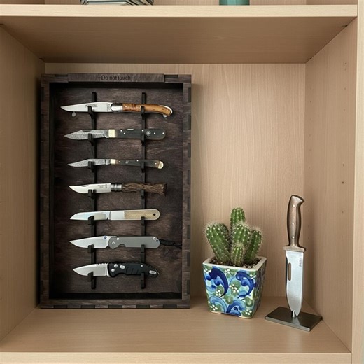 Wood Pocket Knife Display Case, Knife Shadow Box, Handmade Knife Storage Case, Wooden Knife Display Box, Pocket Knife Storage Box - Etsy