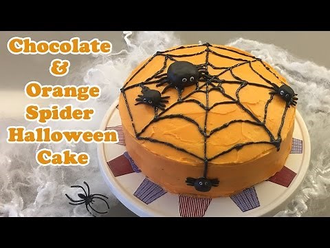 Chocolate & Orange Spider Web Halloween Cake - Cheeky Crumbs
