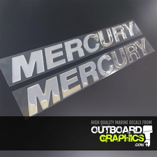 3D Chrome Mercury Outboard Decals: Resin Domed Pair - Etsy