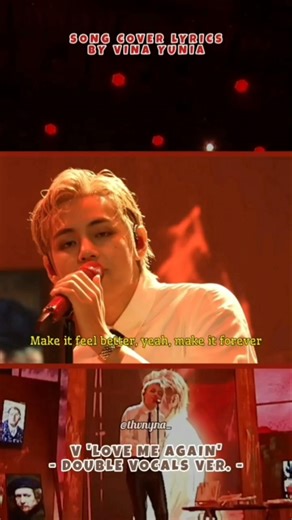 #3 | V 'Love Me Again' Double Vocals Ver. | Song Cover Lyrics by Vina Yunia #v #taehyung #bts #army