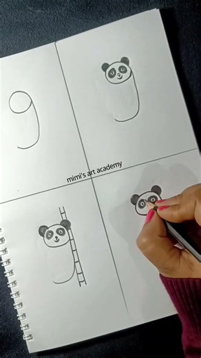 cute panda drawing tutorial step by step #cute #panda #pandasong #artlovers #pandas