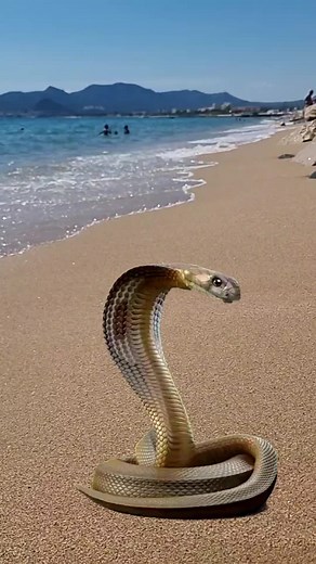 Majestic Cobra Snake on a Sunny Beach