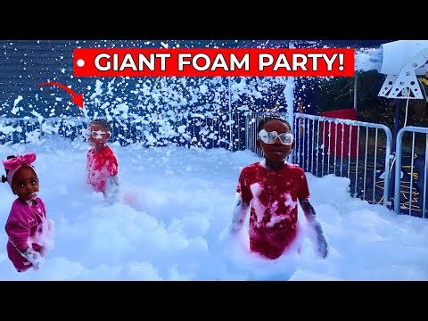 Kids Go Wild in a Giant Foam Party! Funny Family Adventure & Silly Outdoor Play for Kids!