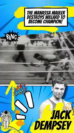Jack Dempsey put on a first round full of violence against the champ, Jess Willard, despite being the smaller man. Here at the end of the first, Dempsey knocks down Willard. As Willard beats the count, he’s in a bad way and the ref leaves him out to dry. #boxing #jackdempsey #heavyweightboxing
