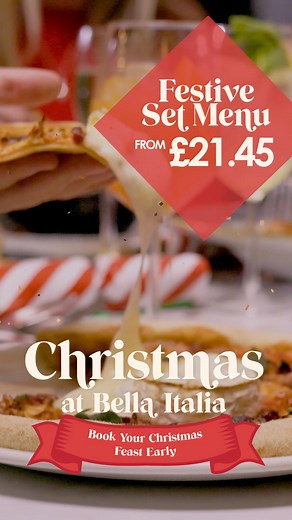 Get into the festive spirit at Bella Italia! Enjoy 2 courses from just £21.45 – book your Christmas feast today! | Bella Italia