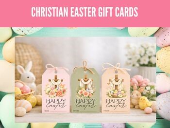 Printable Christian Watercolor Easter Gift Tags | Christian Kids School
