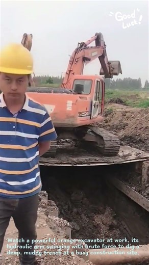 Excavator Digging Deep Trench | Heavy-Duty Earthmoving