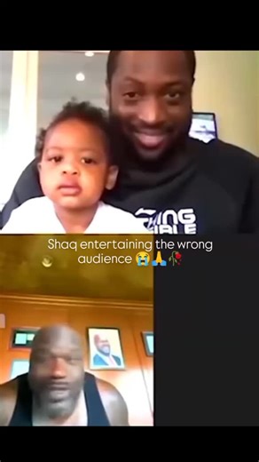 Memes® on Instagram: "This video captures a lighthearted and humorous interaction during a video call between NBA legends Shaquille O'Neal and Dwyane Wade. In a split-screen format, Shaq is seen enthusiastically making funny faces and vocalizations to entertain Wade’s young daughter, Kaavia James. While Wade is visibly cracking up at the effort, the toddler remains hilariously unimpressed, staring at the screen with a stoic, deadpan expression. The contrast between Shaq’s high-energy antics and