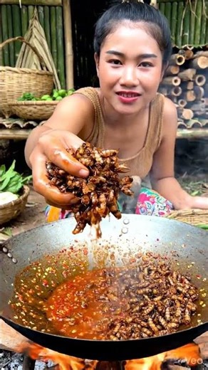 Cook in the Wilderness — Relaxing Forest Cooking ASMR #food #shorts