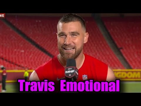 Travis Kelce gets EMOTIONAL post-game interview after making history in Chiefs win over Commanders