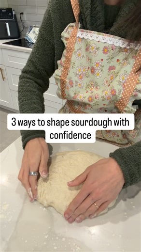Stefany | Sourdough Coach & Home Baker on Instagram: "In this video I show 3 shaping techniques you can use to build tension in your sourdough dough 🤍 The goal is for the dough ball to feel tight and hold its shape, without tearing or overworking it. I walk through: • Counter rolling • Tuck & pull with a bench scraper • Hand shaping You can use one technique or a combination of all three, depending on your dough and hydration. There’s no single “right” way — what matters is learning how the dou