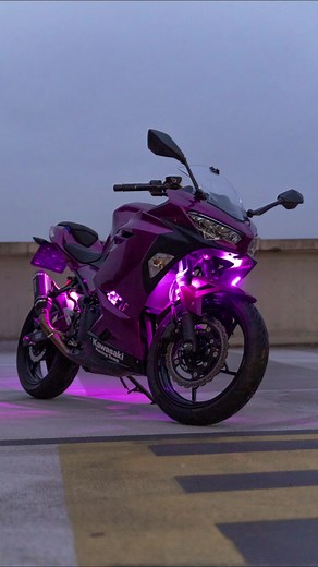 Easy DIY Installation of LED Lights on a Purple Kawasaki Ninja 400