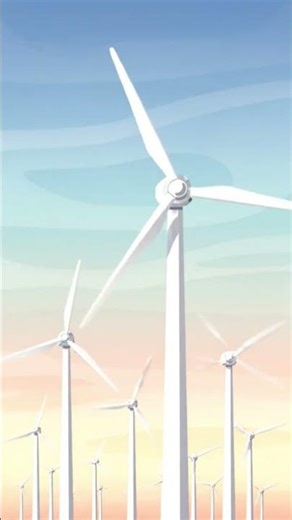 Clean Wind Energy — Flat Vector Wind Turbines Loop 🌿⚡