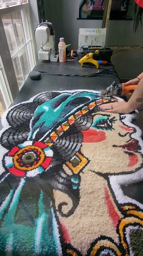 Handmade Tufting Rug Art Process