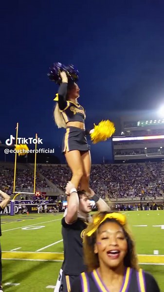 Last Livin’ On a Prayer of the season💜 #ecu #cheerleading #gameday