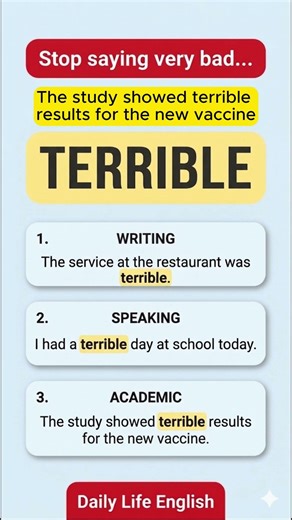 Stop Saying VERY BAD ❌ | Use This Word Instead | TERRIBLE #shorts