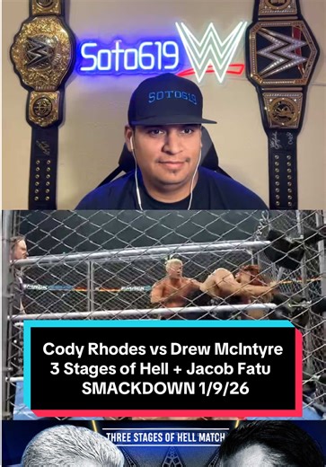 Cody Rhodes vs Drew McIntyre in a 3 Stages of Hell Match for the WWE Undisputed Championship plus Jacob Fatu returns on Smackdown 1/9/26 Drew McIntyre wins the WWE Championship #wwe #smackdown #drewmcintyre #codyrhodes #soto619
