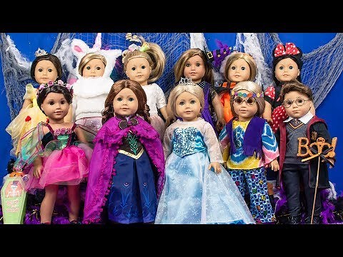Dressing My American Girl Dolls for HALLOWEEN! Jojo Siwa, Disney Princess Elsa, Frozen, Unicorn